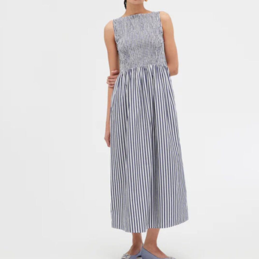 Hill House Nap Dress - Blue and White - XXS Cosima